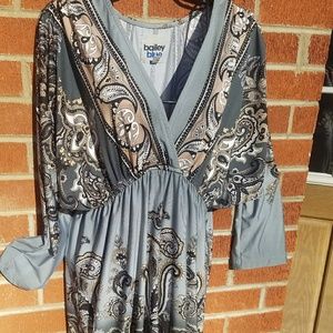 💙Bailey Blue v-neck silver dress